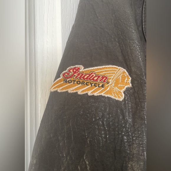 Danier genuine leather jacket with Indian motorcycle patches - Picture 2 of 6